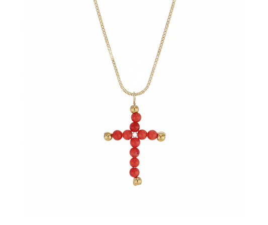 Cruz Coral Dorada Beracio