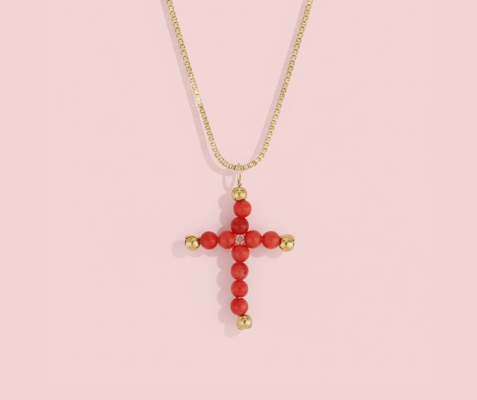 Cruz Coral Dorada Beracio