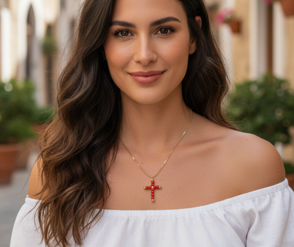 Cruz Coral Dorada Beracio